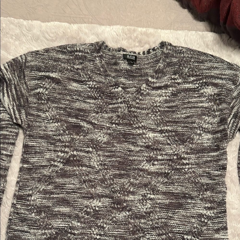 ANA Black, Grey, and White Patterned Sweater